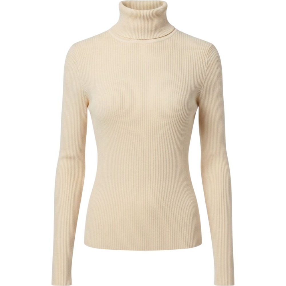 Pomander Place Womens Ribbed Turtleneck Sweater Cream Ivory Size S